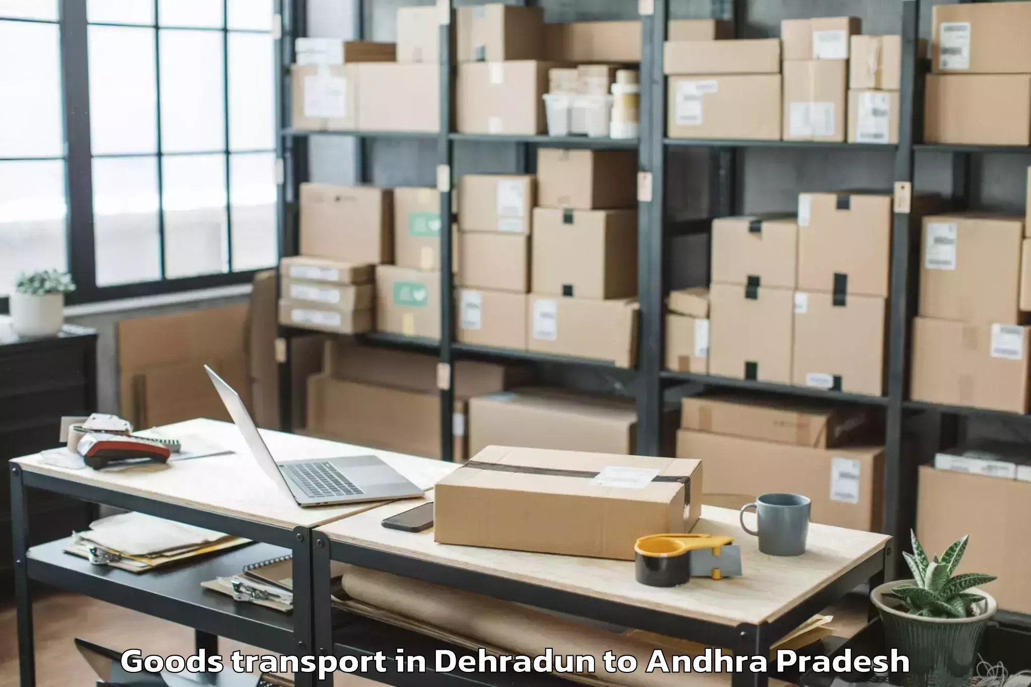 Easy Dehradun to Mamidikududru Goods Transport Booking